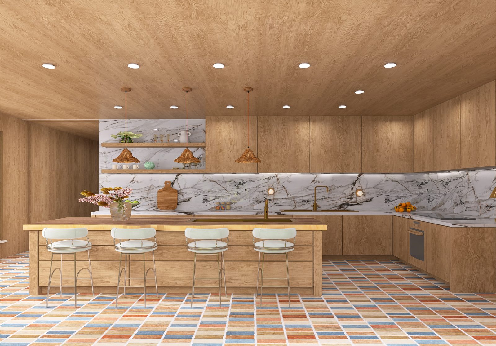 The Checkerboard Kitchen — Straight-on elevation