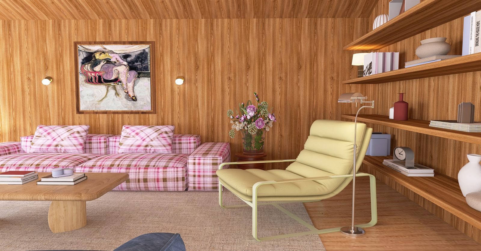 The Plaid Cabin — The reading corner